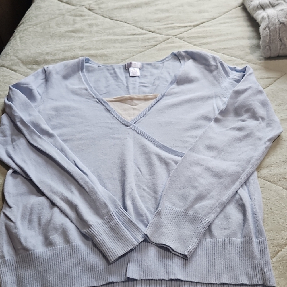 Light Blue V-Neck Sweater